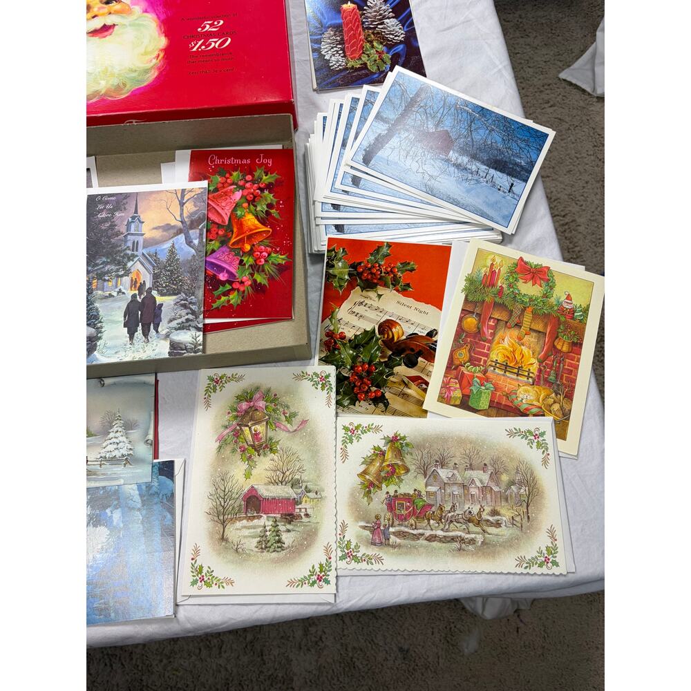 VTG Lot of 30 Christmas cards. 1960s-1980s. Unused. MCM, holiday. vintage - Picture 3 of 5